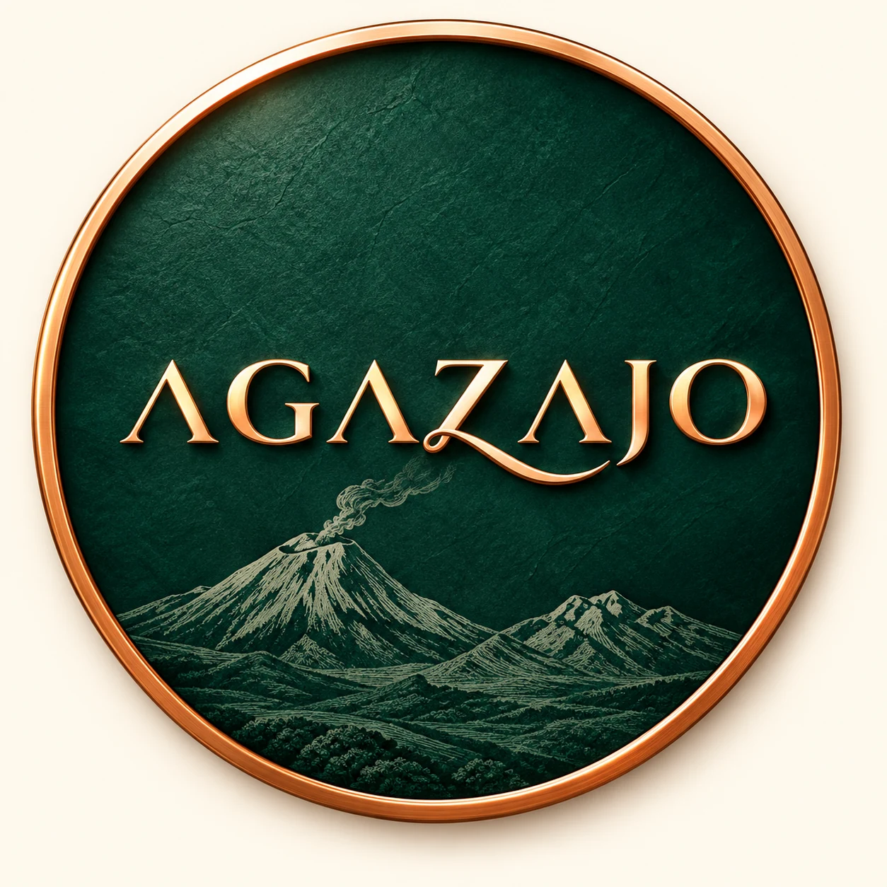 Sello de Agazajo con ilustración de los volcanes Popocatépetl e Iztaccíhuatl